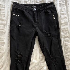 Hot Topic Black Studded Skinny Jeans